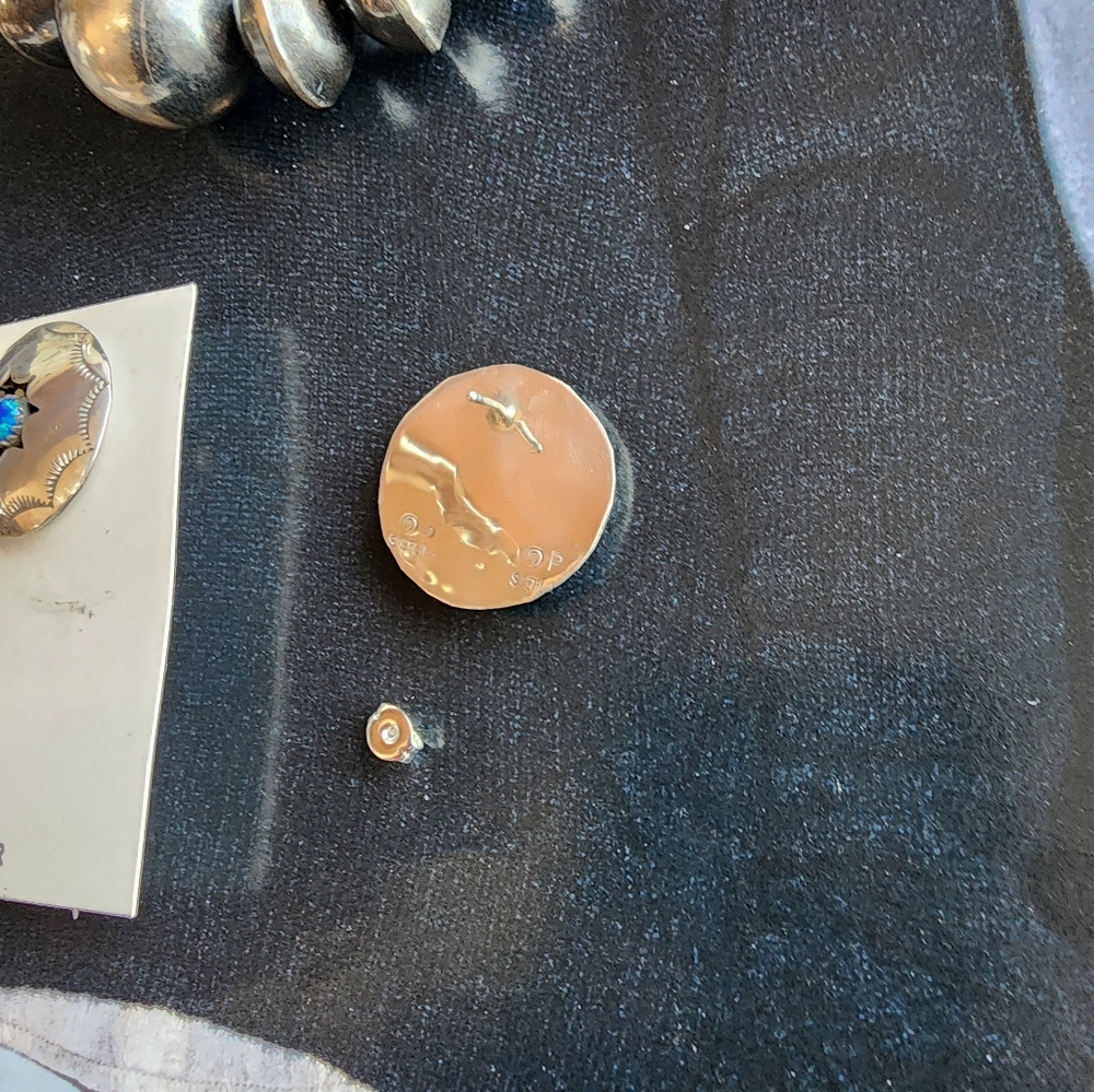 Sterling Silver Navajo Hand-made Earrings - Picture 15 of 15